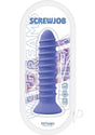 Wet Dreams Screwjob Silicone Screw Shape Vibrator Purple in sleek packaging with vibrant colors and unique design.