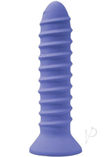 Wet Dreams Screwjob Silicone Screw Shape Vibrator Purple showcasing its spiral design and vibrant color.