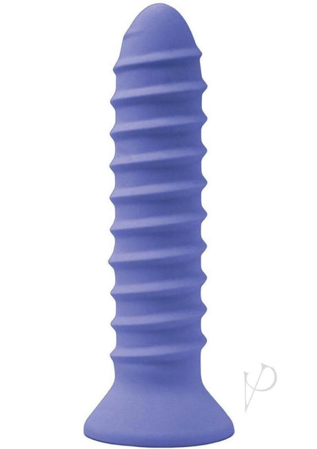 Wet Dreams Screwjob Silicone Screw Shape Vibrator Purple showcasing its spiral design and vibrant color.