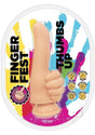 Finger Fest Thumbs Up Silicone Dildo Vanilla in playful design with a thumb shape, showcasing fun and body-safe silicone material.