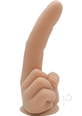 Finger Fest Trigger Silicone Dildo Vanilla shaped like a finger for targeted stimulation, body-safe and flexible design.