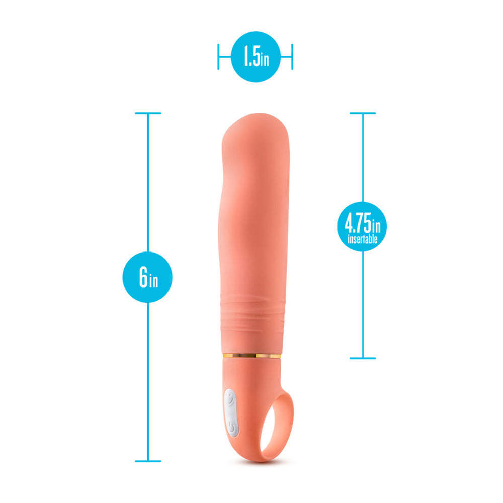 Aria Smokin' AF Silicone G-Spot Vibrator Coral dimensions 6in length 1.5in width 4.75in insertable for deep pleasure.