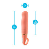 Aria Smokin' AF Silicone G-Spot Vibrator Coral dimensions 6in length 1.5in width 4.75in insertable for deep pleasure.
