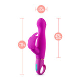 Aria Naughty AF Dual G-Spot Vibrator Plum dimensions showing 1.75 in width, 4.25 in insertable, and 7.25 in total length.