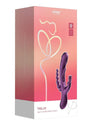 Packaging of the Trilux Kinky Finger Silicone Rabbit Vibrator Purple showcasing its sleek design and app-controlled features.