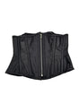 Rouge Leather Corset Small Medium Black displayed from the front, featuring structured boning and a zipper closure.