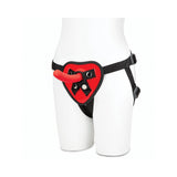 Lux Fetish Red Heart Strap-On Harness & 5 inches Dildo Set