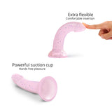Love to Love Dildolls Starlight 6 inches Silicone Dildo with Multicolor Star Glitter Pink