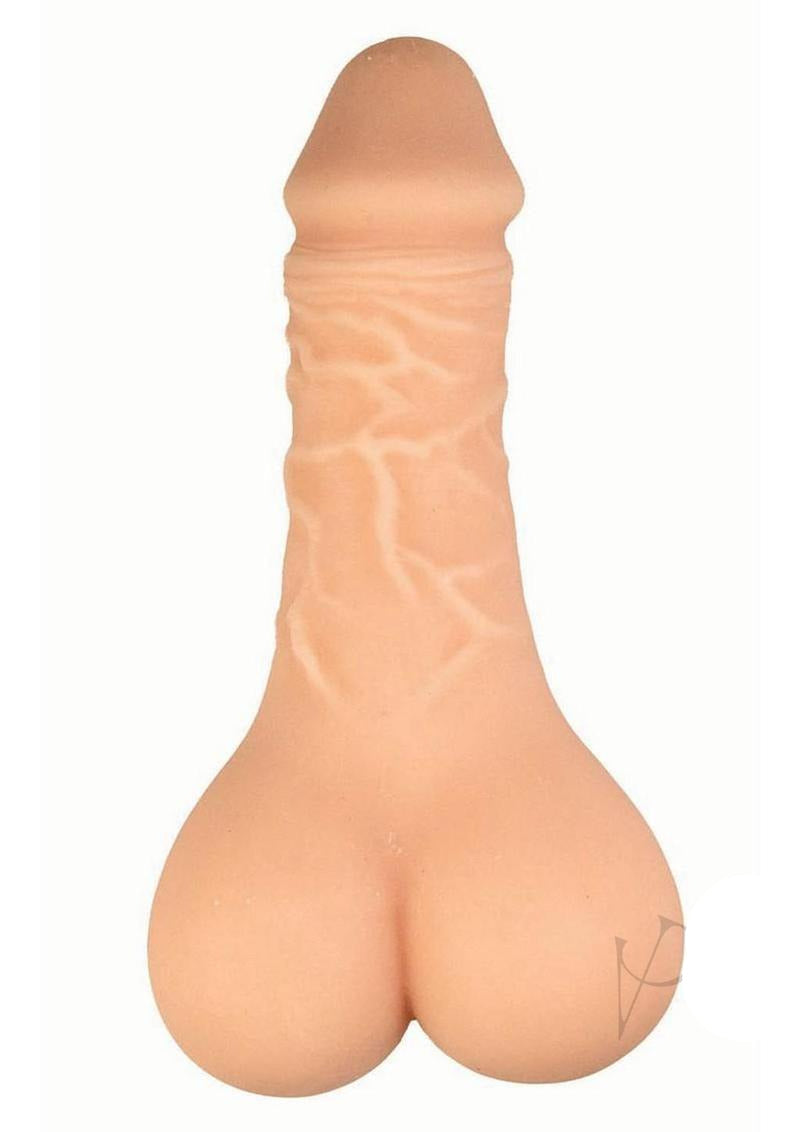 Always Horny Self-Lubricating Masturbator & Penis Sleeve 9 inch Beige realistic silicone stroker with detailed texture.