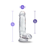 B Yours Diamond Gleam 7 inches Dildo with Balls Clear