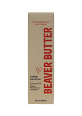 Beaver Butter Vulva Soothing Serum 50 ml packaging showcasing organic ingredients for comfort and hydration.