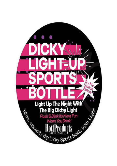 Light Up Pecker Sports Bottle Purple with built-in light effect, fun novelty drink bottle design.