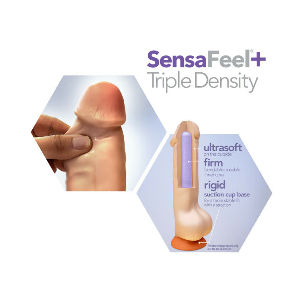 Blush Dr. Skin Plus Realistic 6 inches Triple Density Posable Dildo with Suction Cup Beige