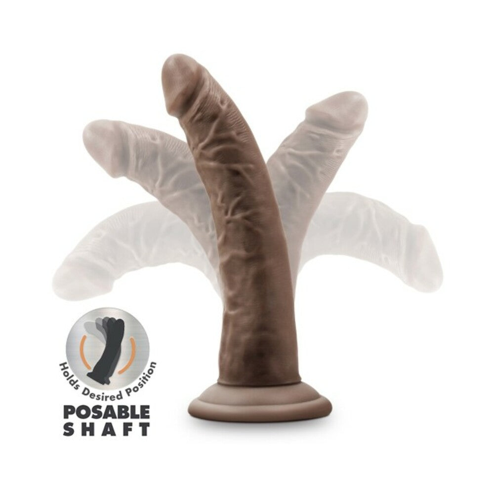 Blush Dr. Skin Plus Realistic 7 inches Triple Density Posable Dildo with Suction Cup Brown
