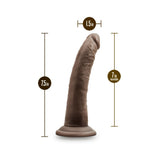 Blush Dr. Skin Plus Realistic 7 inches Triple Density Posable Dildo with Suction Cup Brown