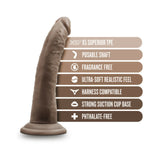Blush Dr. Skin Plus Realistic 7 inches Triple Density Posable Dildo with Suction Cup Brown