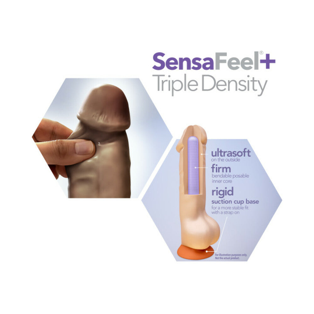 Blush Dr. Skin Plus Realistic 7 inches Triple Density Posable Dildo with Suction Cup Brown