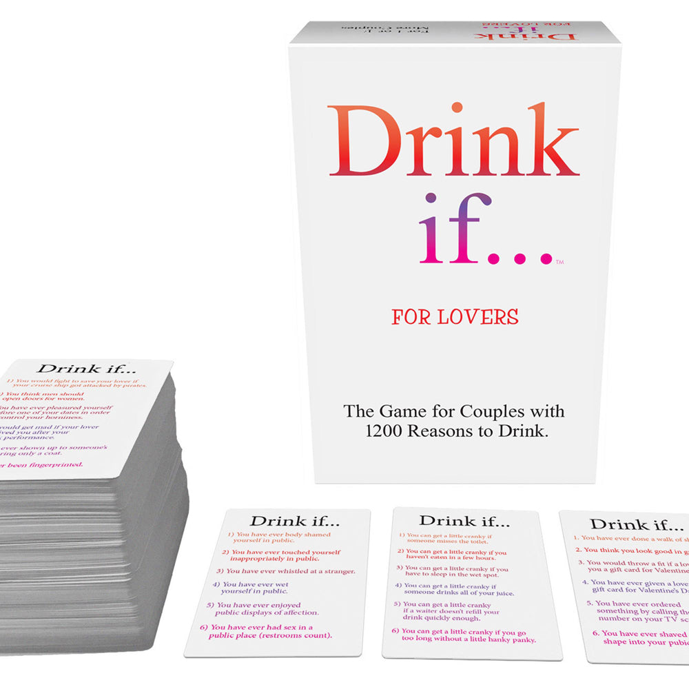 Kheper Games Drink If For Lovers Adult Card Game with prompts for couples on a playful date night.