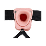 RealRock Realistic 7 inches Hollow Strap-On With Balls Beige