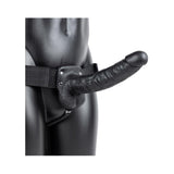 RealRock Realistic 9 inches Vibrating Hollow Strap-On With Balls Black