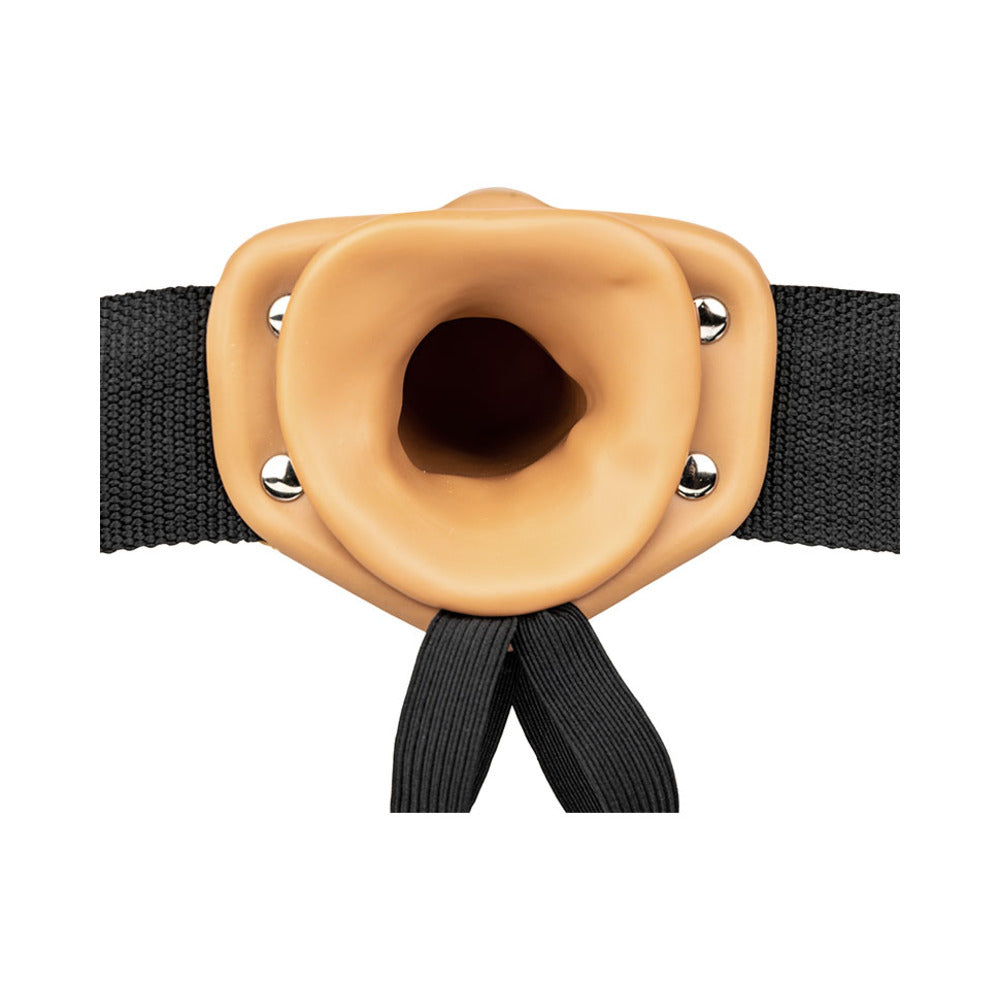 RealRock Realistic 6 inches Hollow Strap-On Tan
