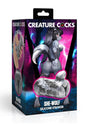 Creature Cocks She Wolf Silicone Stroker product packaging featuring a fantasy wolf design.