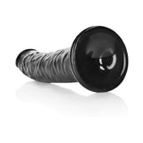 RealRock Realistic 8 inches Slim Dildo With Suction Cup Black