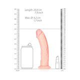RealRock Realistic 7 inches Curved Dildo With Suction Cup Beige