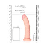 RealRock Realistic 8 inches Curved Dildo With Suction Cup Beige