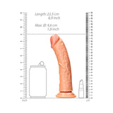 RealRock Realistic 8 inches Curved Dildo With Suction Cup Tan