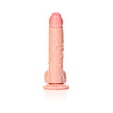 RealRock Realistic 8 inches Curved Dildo With Balls and Suction Cup Beige