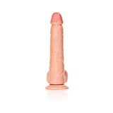 RealRock Realistic 12 inches Straight Dildo With Balls and Suction Cup Beige