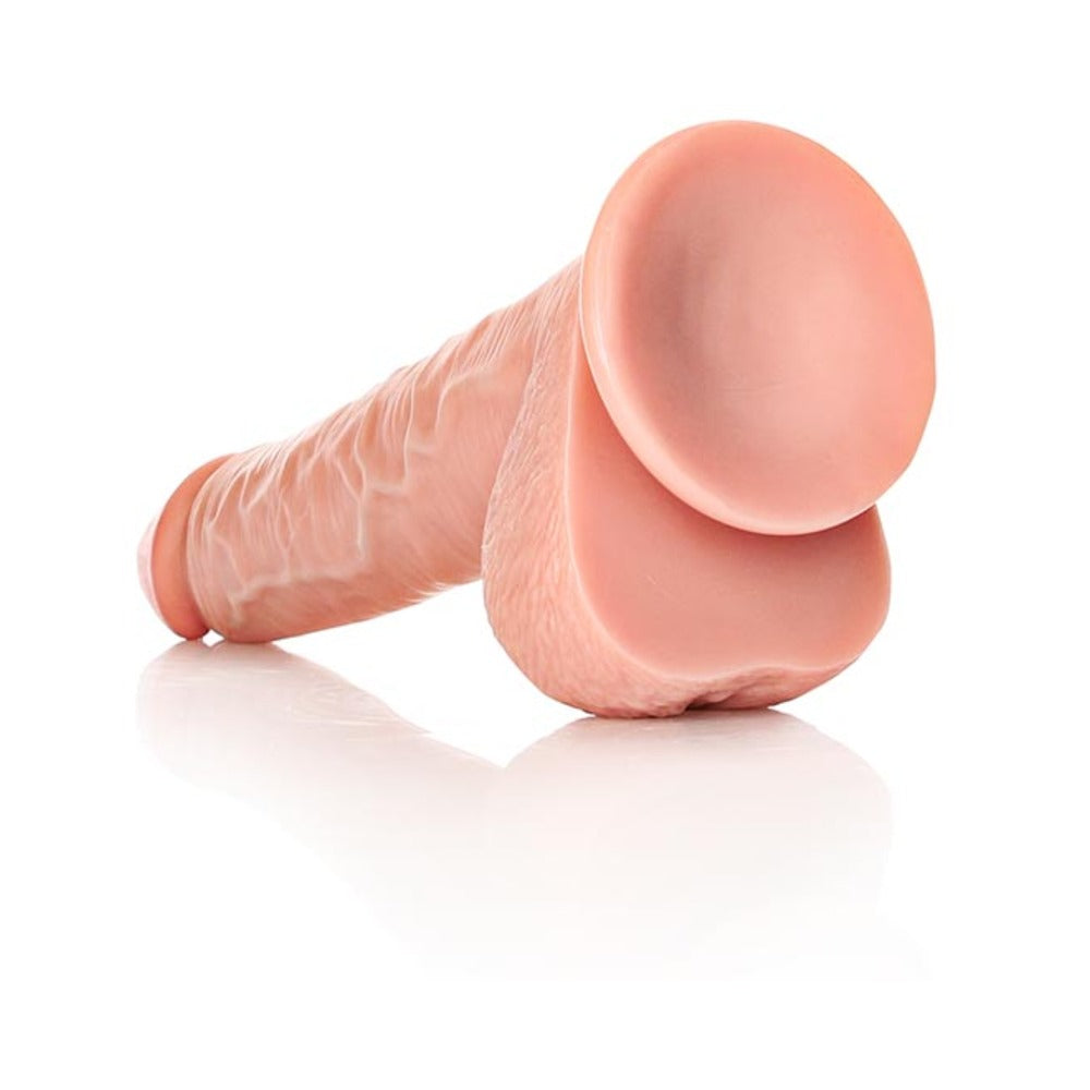 RealRock Realistic 12 inches Straight Dildo With Balls and Suction Cup Beige