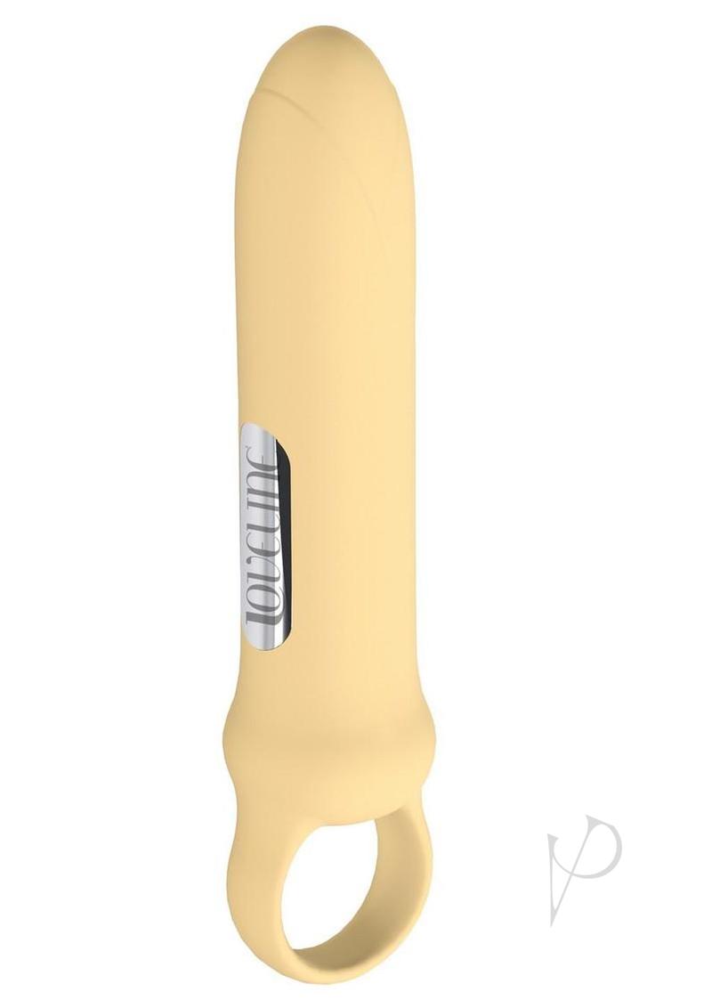 Loveline Harmony Loop 10 Function Bullet Massager Yellow compact design with smooth silicone loop for self-care.