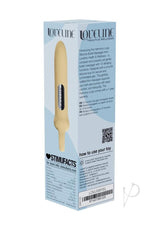 Loveline Harmony Loop 10 Function Bullet Massager Yellow packaging with product details and usage instructions.