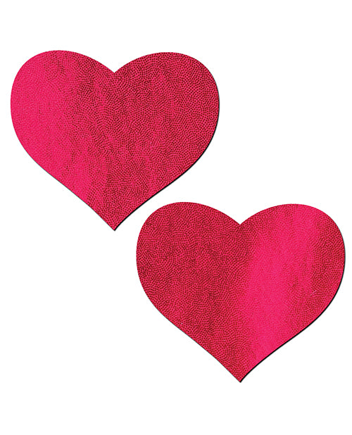 Pastease Love Liquid Heart Red Nipple Pasties in glossy heart shape, perfect for a flirty look.
