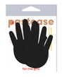 Pastease Hands Nipple Pasties Black One Size pack featuring playful hand-shaped pasties in sleek black.
