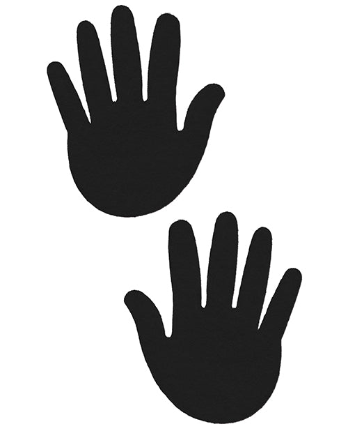 Pastease Hands Nipple Pasties Black One Size featuring playful hand-shaped design in black.