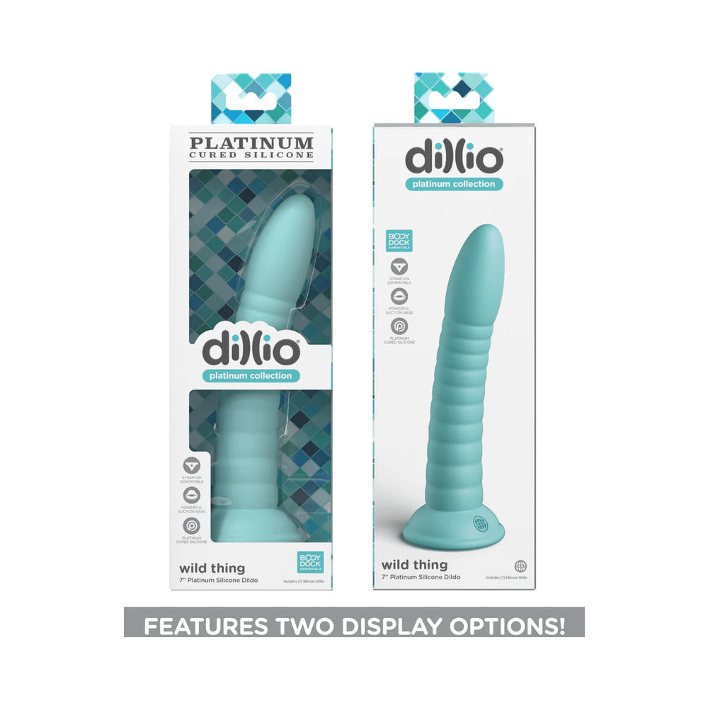 Dillio Platinum Collection Wild Thing 7 inches Silicone Dildo Teal