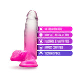B Yours Sugar Magnolia 7 inches Dildo with Balls Fuchsia