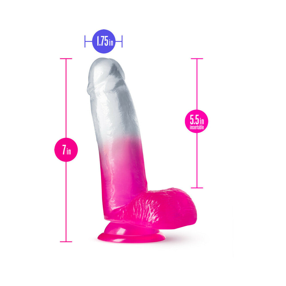 B Yours Sugar Magnolia 7 inches Dildo with Balls Fuchsia