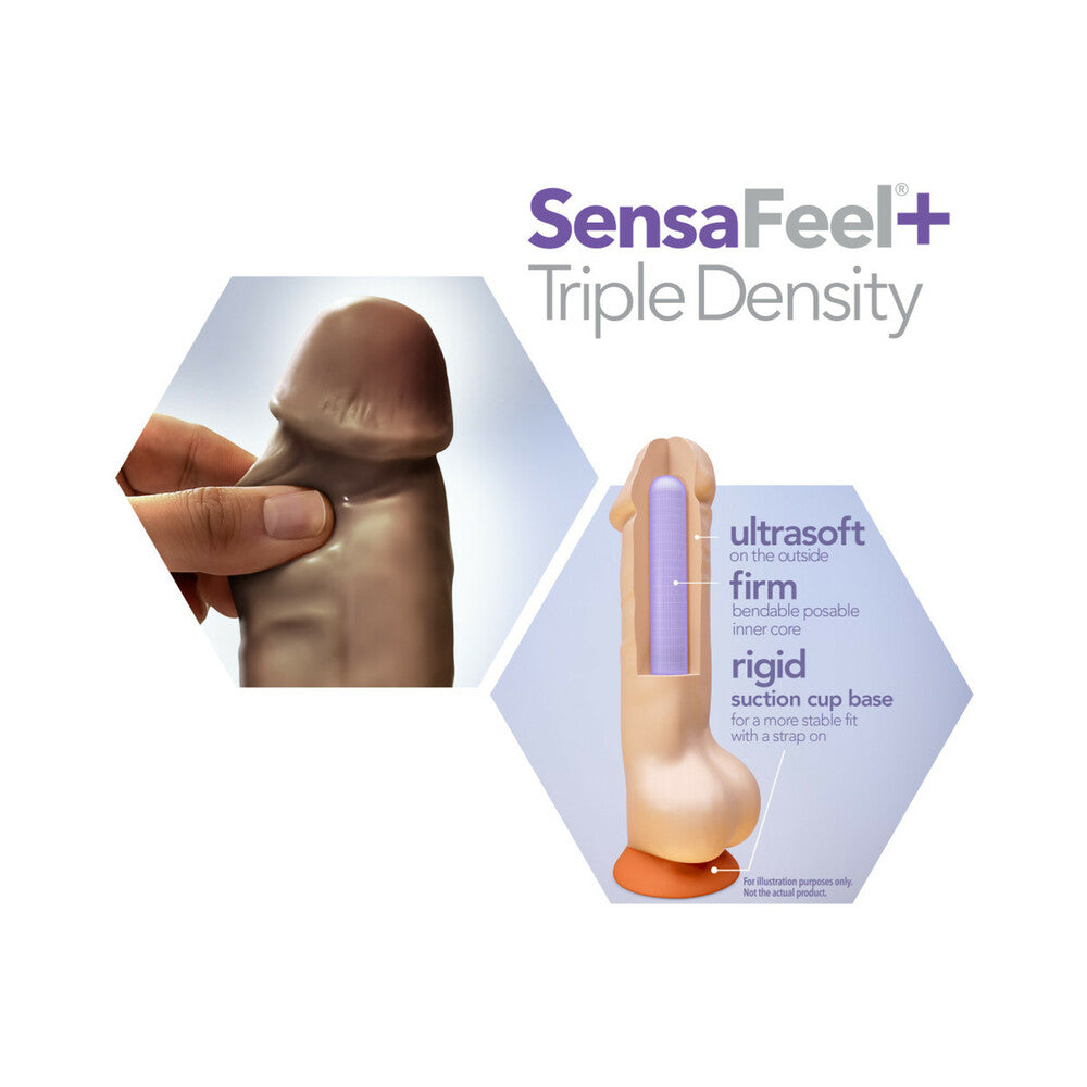 Dr. Skin Plus Thick 9 inches Triple Density Posable Dildo Brown