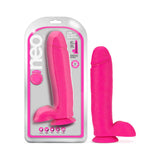 Neo 10 inches Dual Density Dildo with Balls Neon Pink