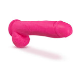 Neo 10 inches Dual Density Dildo with Balls Neon Pink