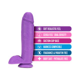 Neo 10 inches Dual Density Dildo with Balls Neon Purple