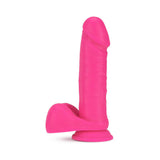Neo 8 inches Dual Density Dildo with Balls Neon Pink