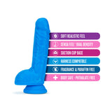 Neo 9 inches Dual Density Dildo with Balls Neon Blue