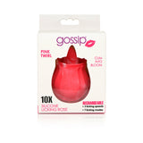 Curve Toys Gossip Cum Into Bloom Rechargeable Silicone Licking Rose Pink Twirl