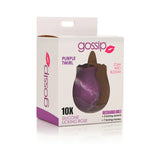 Curve Toys Gossip Cum Into Bloom Rechargeable Silicone Licking Rose Purple Twirl