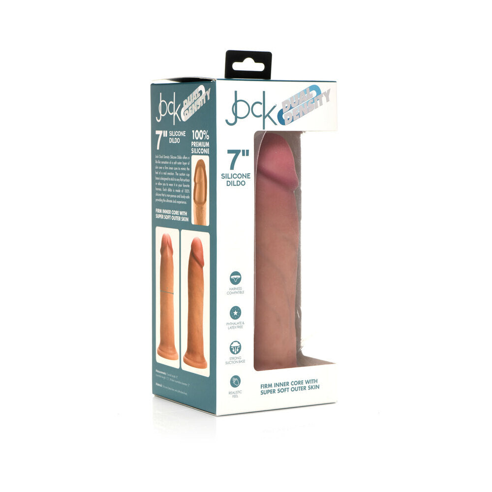 Curve Toys Jock Dual Density 7 inches Silicone Dildo with Suction Cup Light